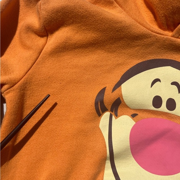 Kid's Winnie the Poo Hoodie Orange Face Cartoon 5/6 Disney Tigger STAINED Ears - Picture 8 of 16